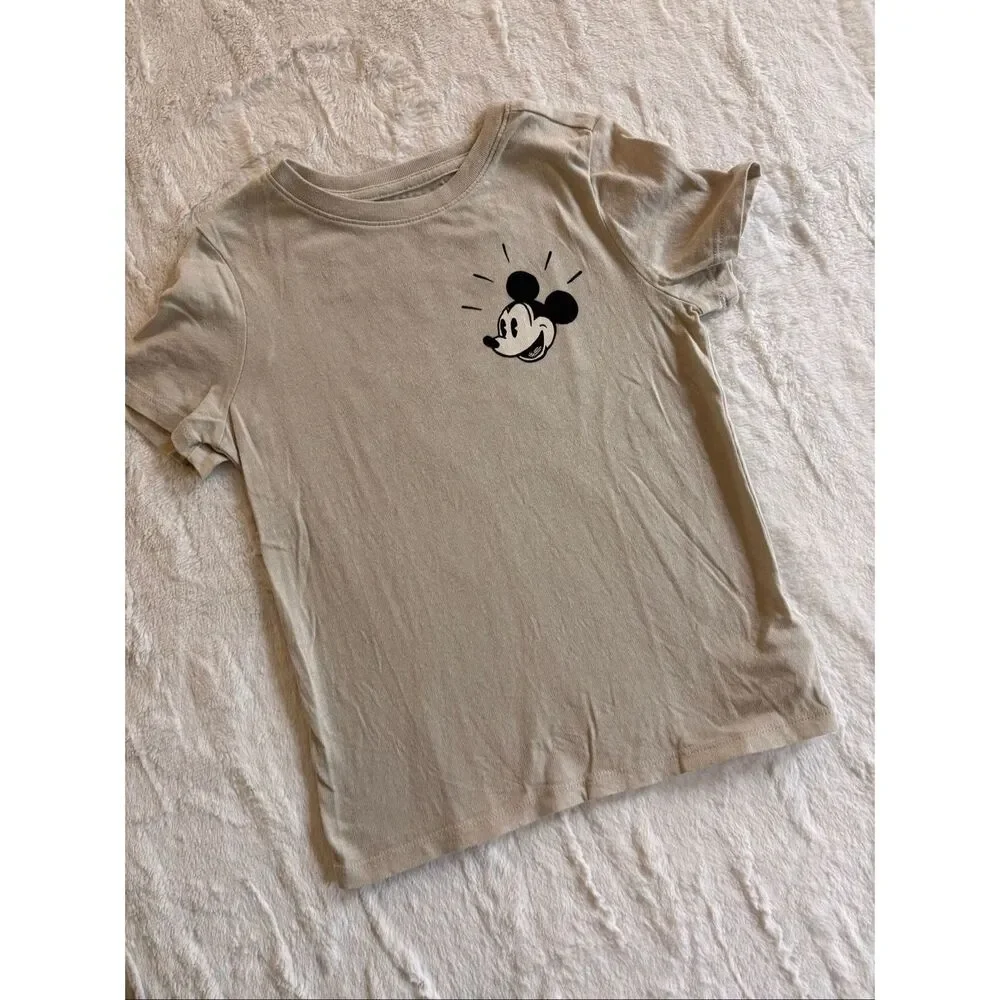 Old Navy Disney Mickey Mouse T-Shirt Kids 6T Beige Graphic Tee